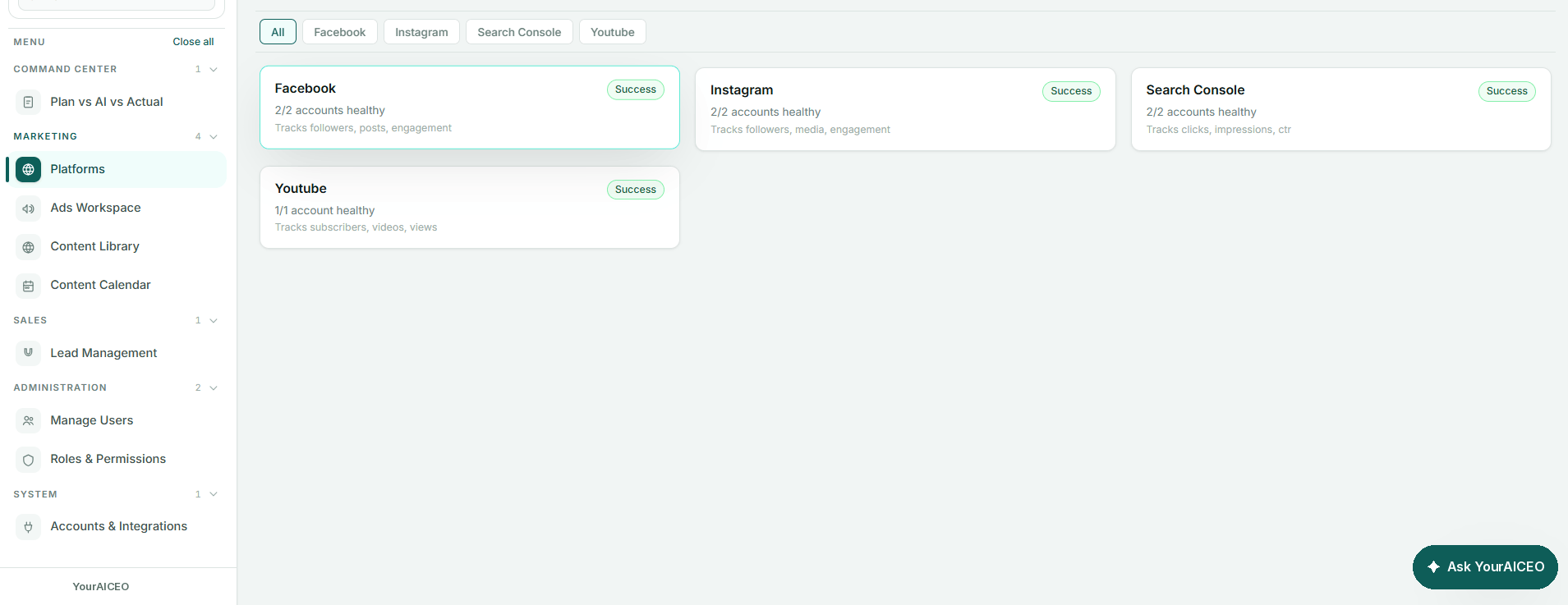 AI CEO Platforms module